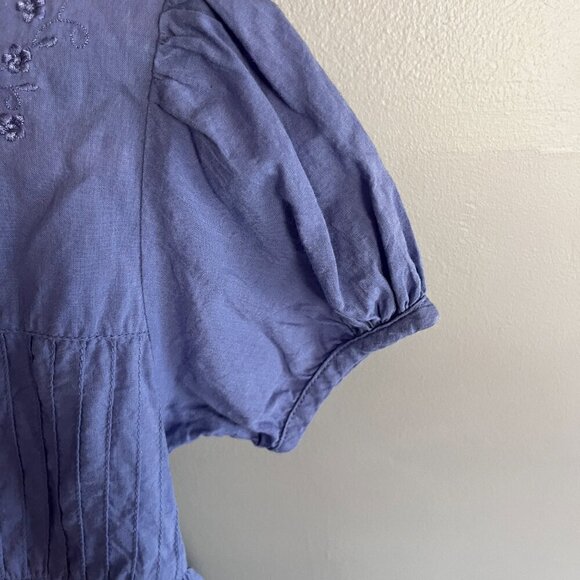 April Cornell dress Girls Periwinkle Blue Floral Cotton Size 3-4 "Cornelloki" - Picture 6 of 11